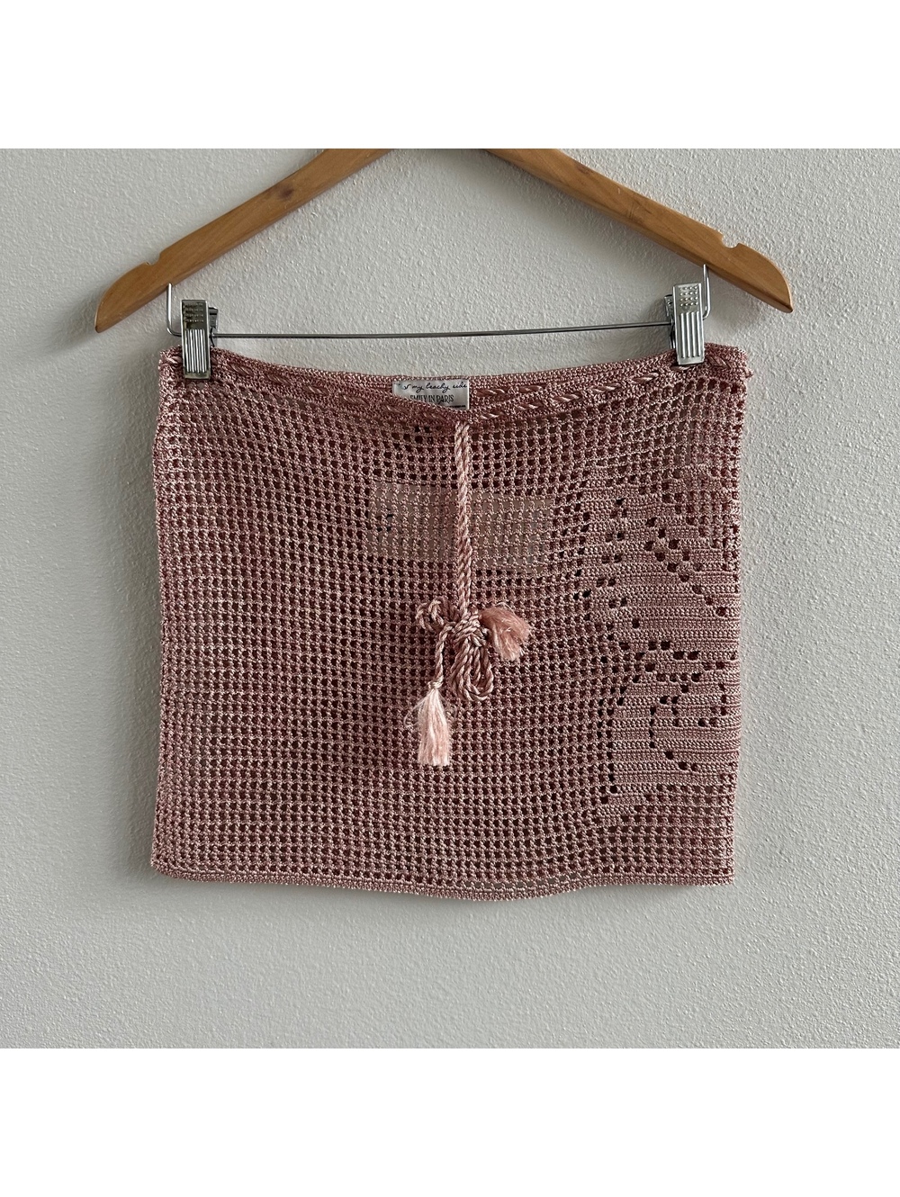 My Beachy Side Crochet Knit Pink Mini Cover up Skirt